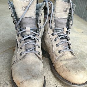 Women’s Grey Steel toed Boots CAT, Waterproof, size 7.5